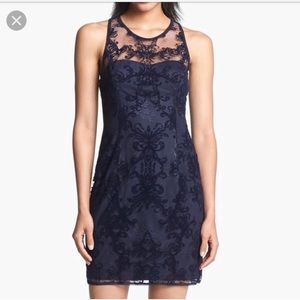 Adrianna Pappel Flocked velvet lace dress Sz 2